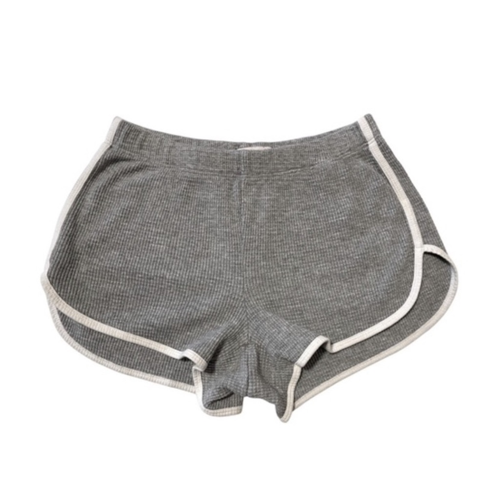 Aritzia Gray Athletic Waffle Shorts with White Trim TNA M